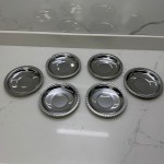 Gri metal çay tabağı 6’lı set, 10 cm